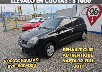 RENAULT CLIO AUTHENTIQUE FULL 1.2 U$S 7500