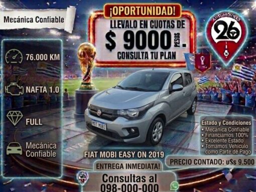 FIAT UNO MOBIE EASY 2019 U$S 9500