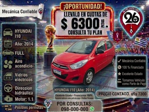 HYUNDAI I10 2014 FULL U$S7300