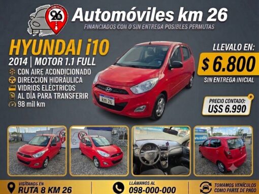 HYUNDAI I10 2014 FULL U$S6990