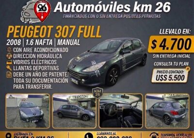 PEUGEOT 307 U$S 5500