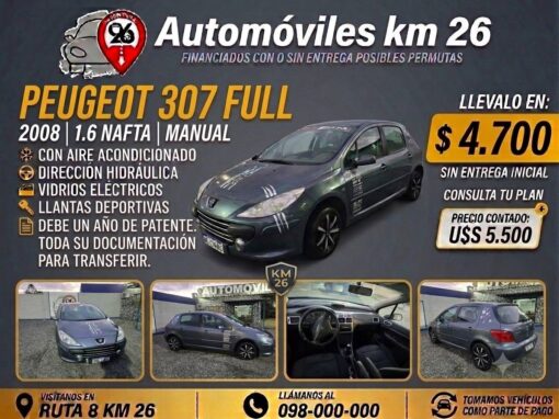 PEUGEOT 307 U$S 5500