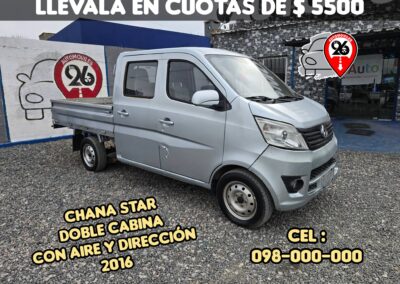 CHANA DOBLE CABINA CON AIRE Y DIRECCIÓN U$S 6800 AÑO 2016