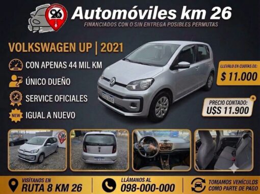 VOLKSWAGEN UP 2021 U$S 11900 CON 44 MIL KM