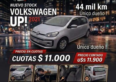 VOLKSWAGEN UP 2021 U$S 11900 CON 44 MIL KM