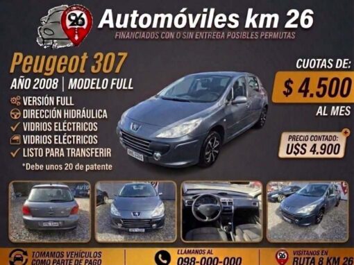PEUGEOT 307 FULL U$S 4900