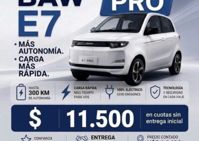 BAW E7 PRO U$S 14490 MAS AUTONOMÍA CARGA RÁPIDA