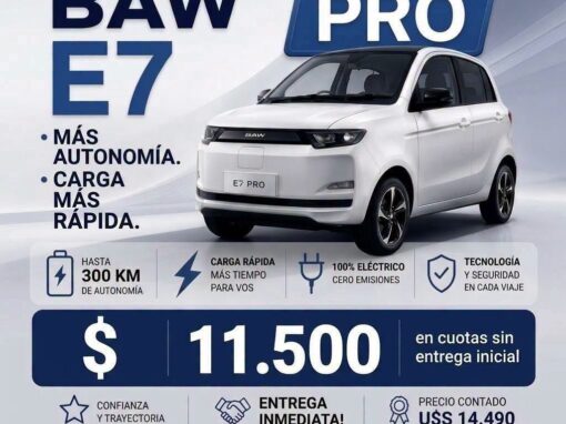 BAW E7 PRO U$S 14490 MAS AUTONOMÍA CARGA RÁPIDA